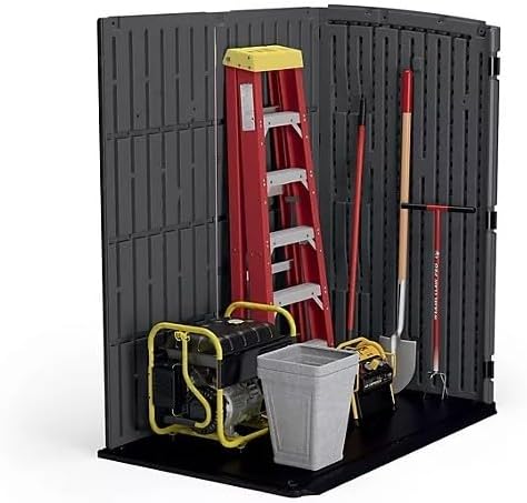 Outdoor Storage Shed, Extra Large Vertical, 6' x 4', Dark Gray