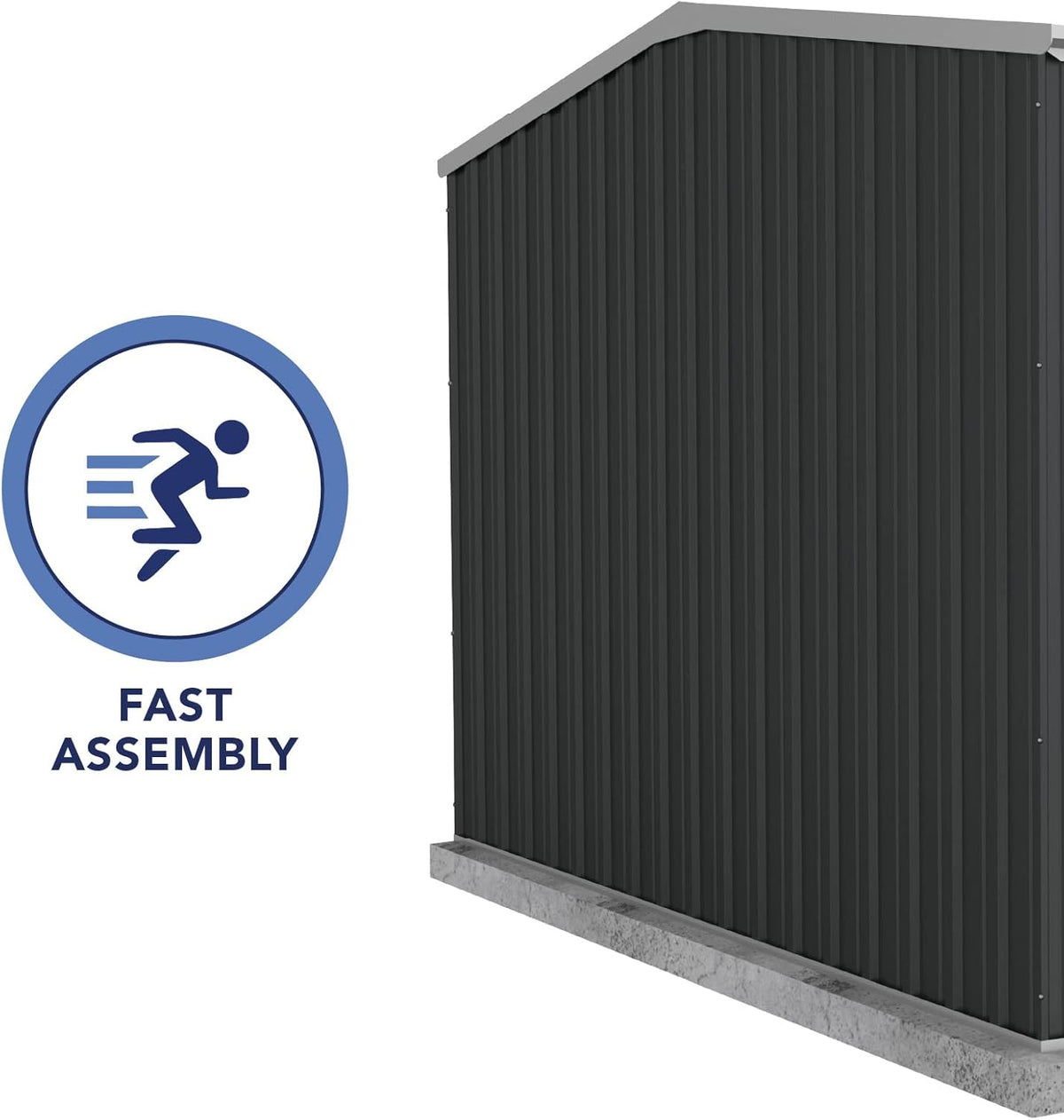 Absco Premier Storage Sheds, 10'x5' Metal Garage, DIY Backyard Shed, Utility Tool Storage, Weather & Wind Resistant Aluminum Panels & Steel Frame, Maintenance-Free, 12 Year Warranty, Monument Gray