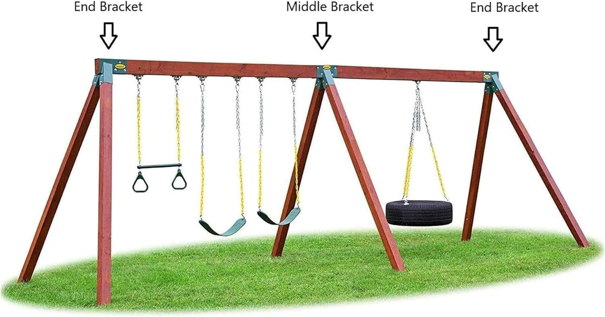 Eastern Jungle Gym Swing Set Bracket Kit with 2 Easy 1-2-3 A-Frame Brackets and 1 Easy 1-2-3 A-Frame Middle Bracket