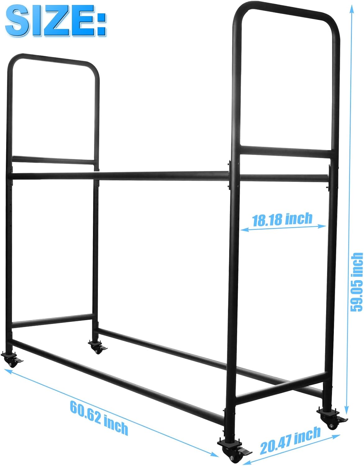 Rolling Tire Rack For Garage,Tire Storage Rack,Adjustable Metal With 4 Self-Locking Swivel Caster,Height 59β, With a Heavy-Duty Load Capacity Of 660 Pounds