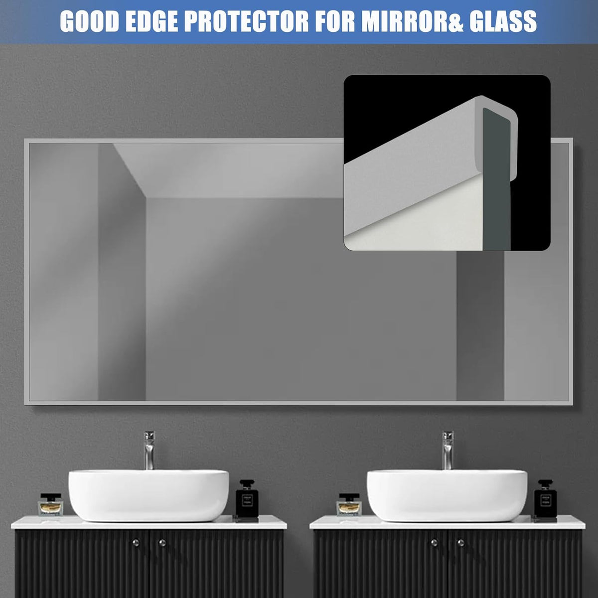 Rubber Edge Trim, Flexible Edge Trim for Sharp Edge, 3/16" U Channel Edge Protector, Self Adhesive Edge Guards for Plywood, Glass, Flexiglass and Sheet Metal Parts, 20Ft, Grey Color