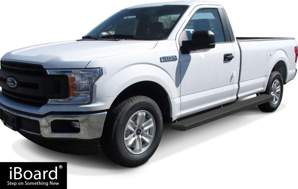APS Wheel to Wheel Running Boards 6in Compatible with Ford F150 2015-2025 Regular Cab 6.5ft Bed & F-250 F-350 Super Duty 2017-2025 (Nerf Bars Side Steps Side Bars)
