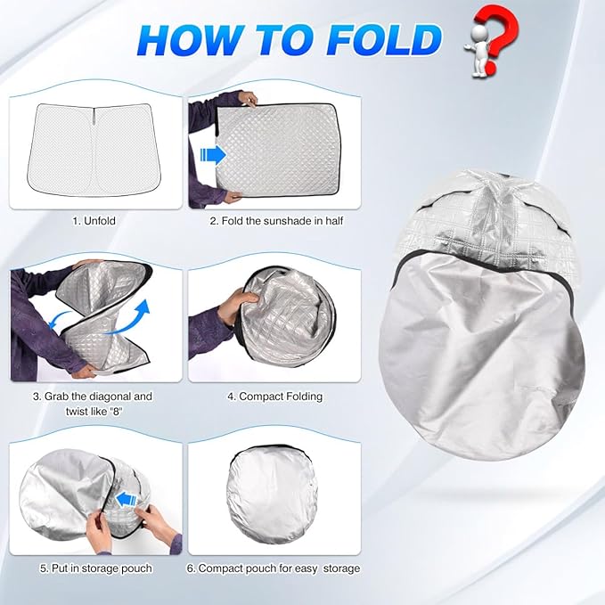 Windshield Sun Shade for 2010-2024 2025 Toyota 4Runner Accessories, Thicken 6-Layer Front Window Sunshade Foldable Window Shade Cover Sun Visor Shield Protector Keep Car Cool