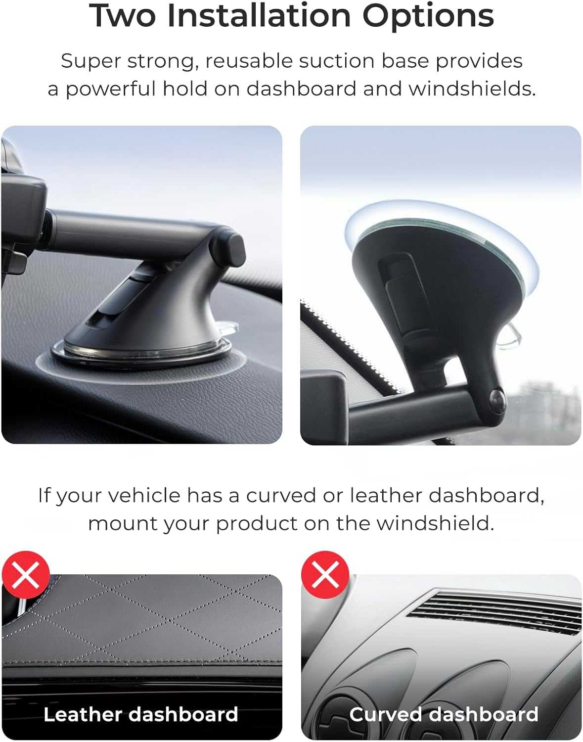 iOttie Easy One Touch Advanced Universal Car Mount Dashboard & Windshield Suction Cup Phone Holder for iPhone Samsung, Google, All Smartphones