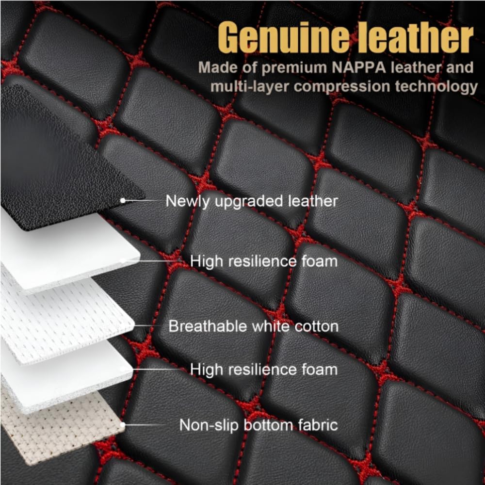 Add Personal Touch to Your Vehicle with IMEISH Customizable Logo Text Car Mats for 99% of vehiclesPads Protection Non-Slip Leather Floor Liners (Brown Stripe)