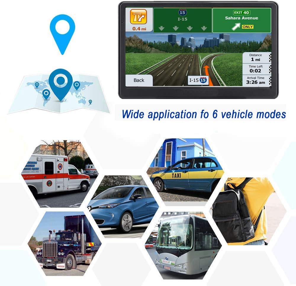 GPS Navigator for Car Truck RV, 7-inch High-Definition Touch Screen,2025 Maps (Free Lifetime Updates), Support Voice Turn Direction Guidance/Speed and Red Light Warning/Custom Truck Routing