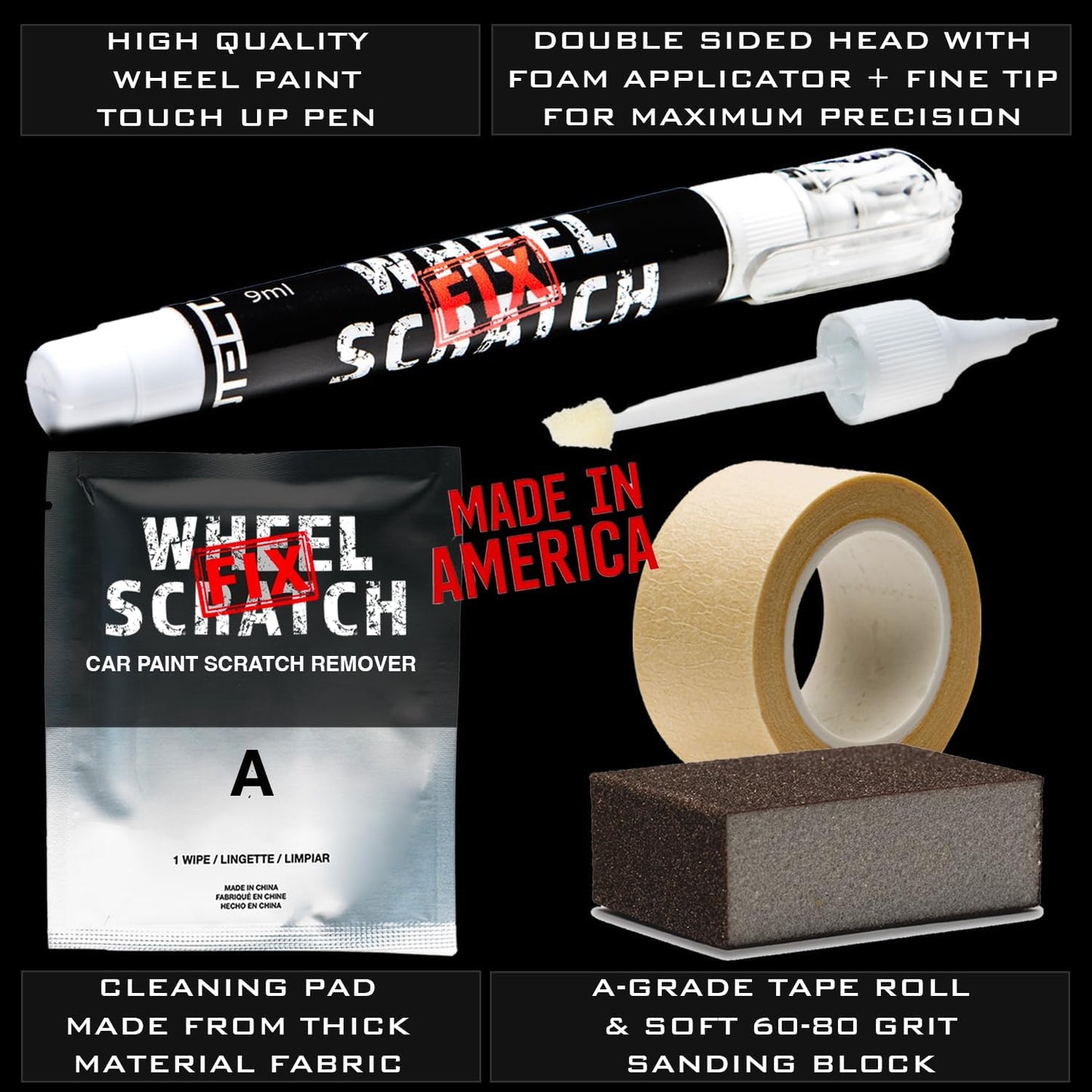 Gray Rim Touch Up Paint Kit, Car Wheel Scratch Repair Kit, Wheel Touch Up Paint Pen, curb rim repair kit, curb rash repair Kit, Universal Rim Alloy Wheel Paint Dark Gray (Satin Dark Gray)