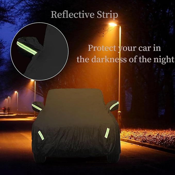 Toyota RAV4 Car Cover Waterproof All Weather for Automobiles, 2013-2023 Toyota RAV4, with Windproof Strap and Driver Door Zipper,Weather Waterproof Sun Rain UV Dust Snow Protection