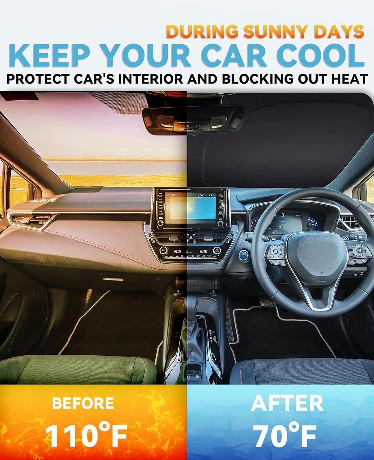 Sun Shade for HRV Windshield Sunshades Cover for 2021-2023 2024 2025 2026 Honda HR-V LX Sport EX EX-L Accessories Foldable Front Window Shields Protector Sun Visor Blocks UV Rays
