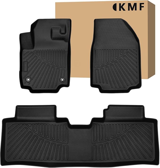 KMF Floor Mats for 2025 2026 Chevrolet/Chevy Equinox (Not EV) Accessories GMC Terrain, All Weather TPE Waterproof Car Floor Liners Front & Rear 2 Row, Custom Fit Anti-Slip Deep Grooves Car Mats