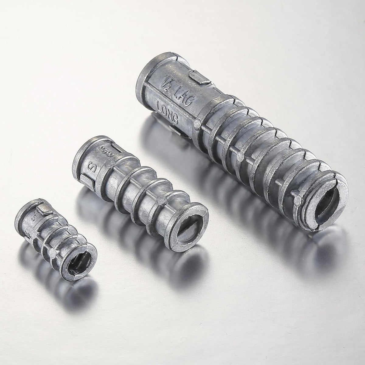 Wensilon(50pcs) 3/8 * 1-3/4 Lag Shield Anchor Long Zinc Alloy Bolts Concrete Anchors, Zinc Alloy Masonry Anchors Hole