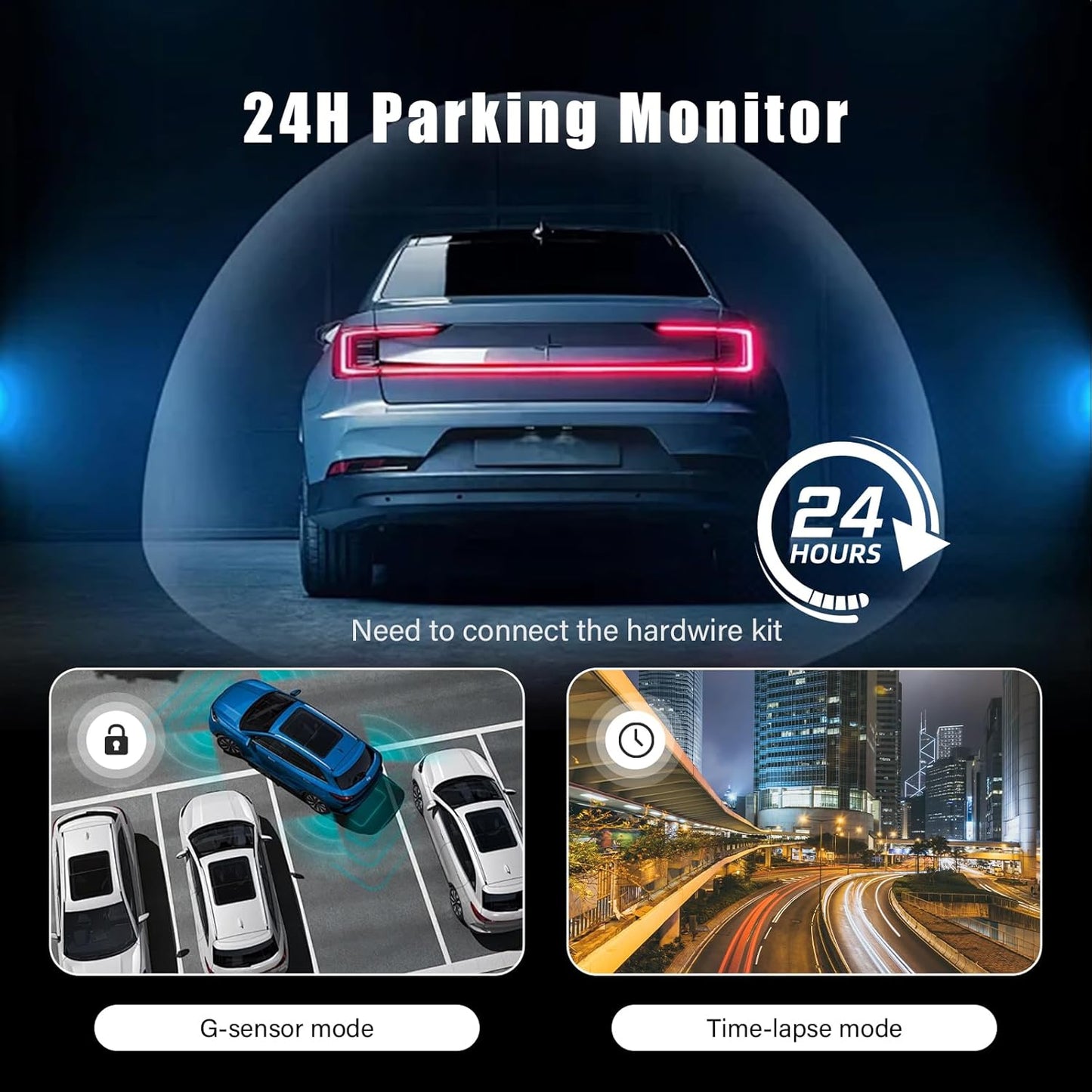 K03 On-Dash Cameras - Front and Rear Dash Cam for Cars, 4K Dual DashCam, Wireless Dash Camera with HDR Night Vision, GPS, Voice Control, Remote Live View - Best Rated Car Camera 2024