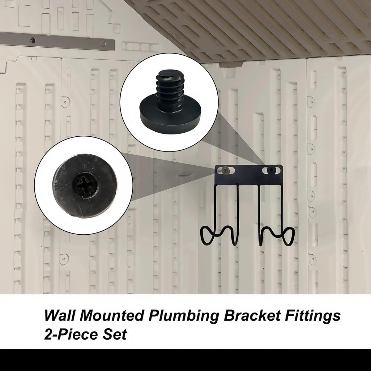 For suncast shed accessories garden hose holder,with EZ Bolt Assembly,Storage Shed Hooks,Water Hook for Outside Yard,for Garage,Garden and Yard