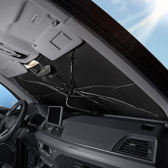 Umbrella Sunshade for Audi Q5 Accessories 2018-2025, Foldable Windshield Cover Sun Shade Umbrella Sun Visor with UV Block Windshield and Heat Insulation Protection (for Audi Q5 2018-2025)