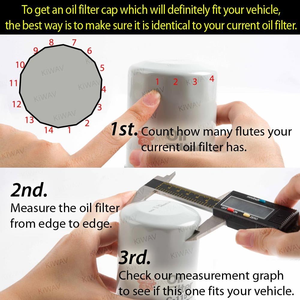 KiWAV Oil Filter Wrench Removal tool for BMW 76 mm x 12 flutes