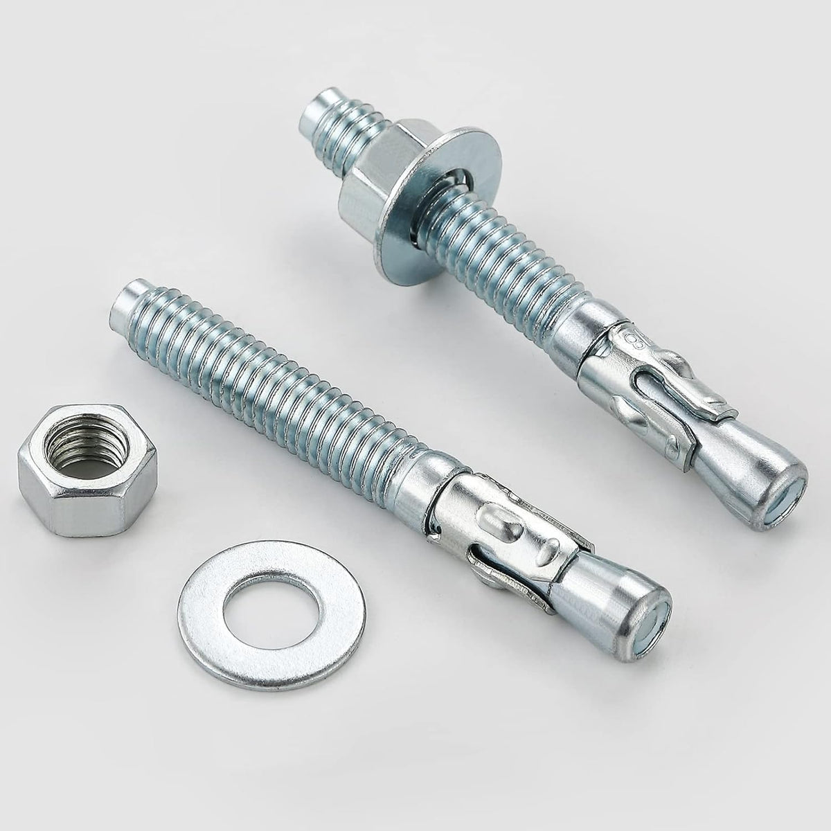 5/16x3" 100Pcs Inch Standard Fasteners for Heavy-Duty Zinc Wedge Anchors for Cement and Concrete