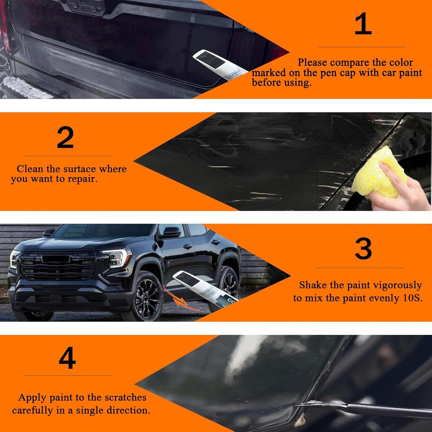 Summit White(GAZ/WA8624) Touch Up Paint for GMC, Car Paint Pen Scratch Repair Two-In-One Touch Up Paint, Premium Car Scratch Remover for Deep Scratches