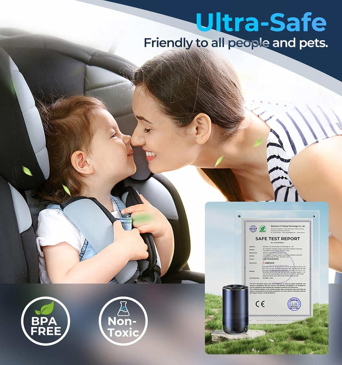 【Smart Misting Freshener·AI Auto On/Off】AREDAN Essential Oil Car Air Diffuser|Wireless Battery Powered|Long-Lasting Scent|Ultra-Quiet|Romantic Star Projection|Home & Car Use|Ideal Gift