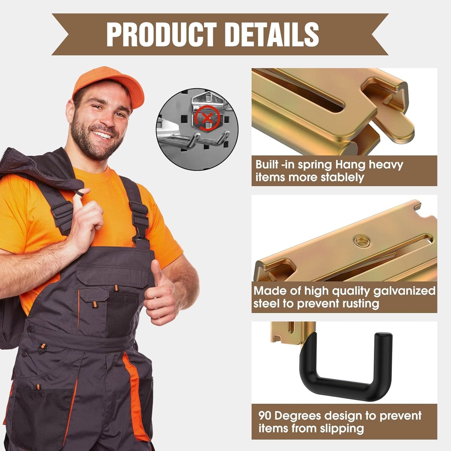 E Track Hook E Track Accessories ,E Track Accessories for Enclosed Trailer The dip molding Process is More Rust Resistant (6PCS E Track J Hooks)