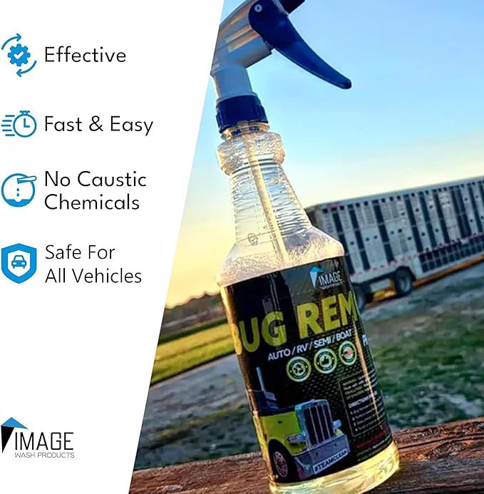 Image Wash Products Bug Remover โ 32oz Best Bug Remover for Cars/Truck Exterior | Bug Cleaner for Vehicles, Car Bug Remover Spray, Bug Off Car Cleaner, Bug Wash for Cars