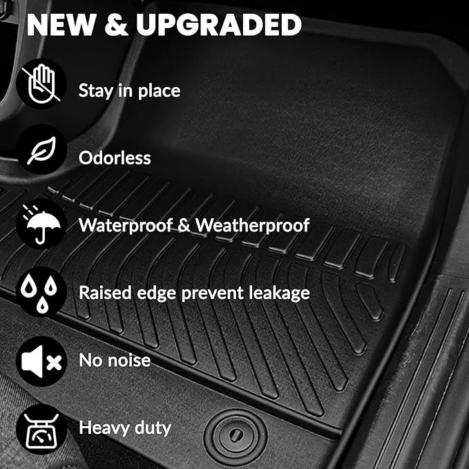 Auxko All Weather Floor Mats for Honda Passport 2026 TPE Liners All Season Accessories Guard Odorless Anti-Slip Floor Liners for Honda Passport 2026