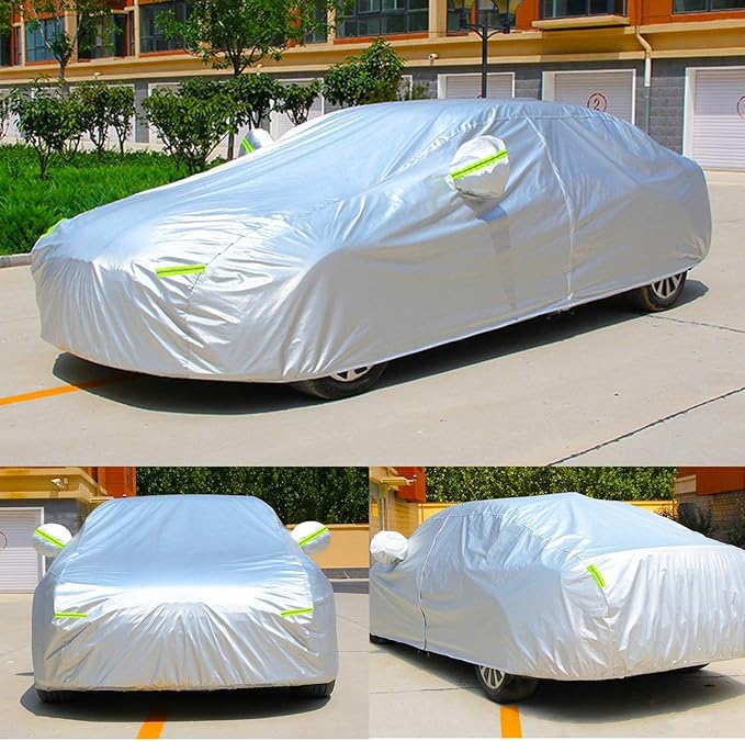 Koukou SUV Car Cover 100% Waterproof All Weather for Automobiles with Zipper Door, Universal Fit Ford Explorer, Jeep Grand Cherokee, BMW X5, Highlander, Etc.(190 to 201 inches)