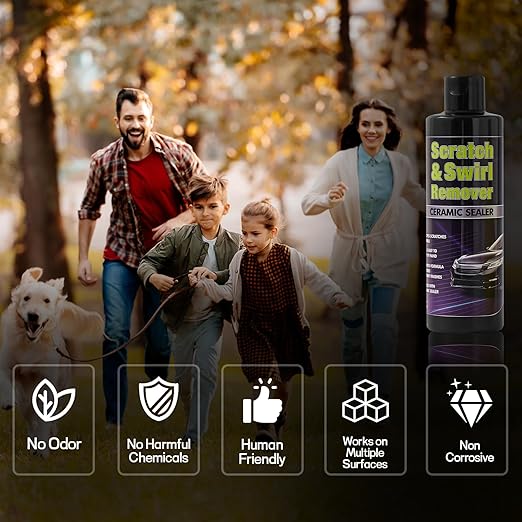 Upgraded Car Scratch Remover Kit, Scratch Remover for Vehicles & Cars, Car Paint Scratch Repair, Polishing & Rubbing Compound Paint Restorer with Applicator Pad, add Gloss & Shine 8.4OZ