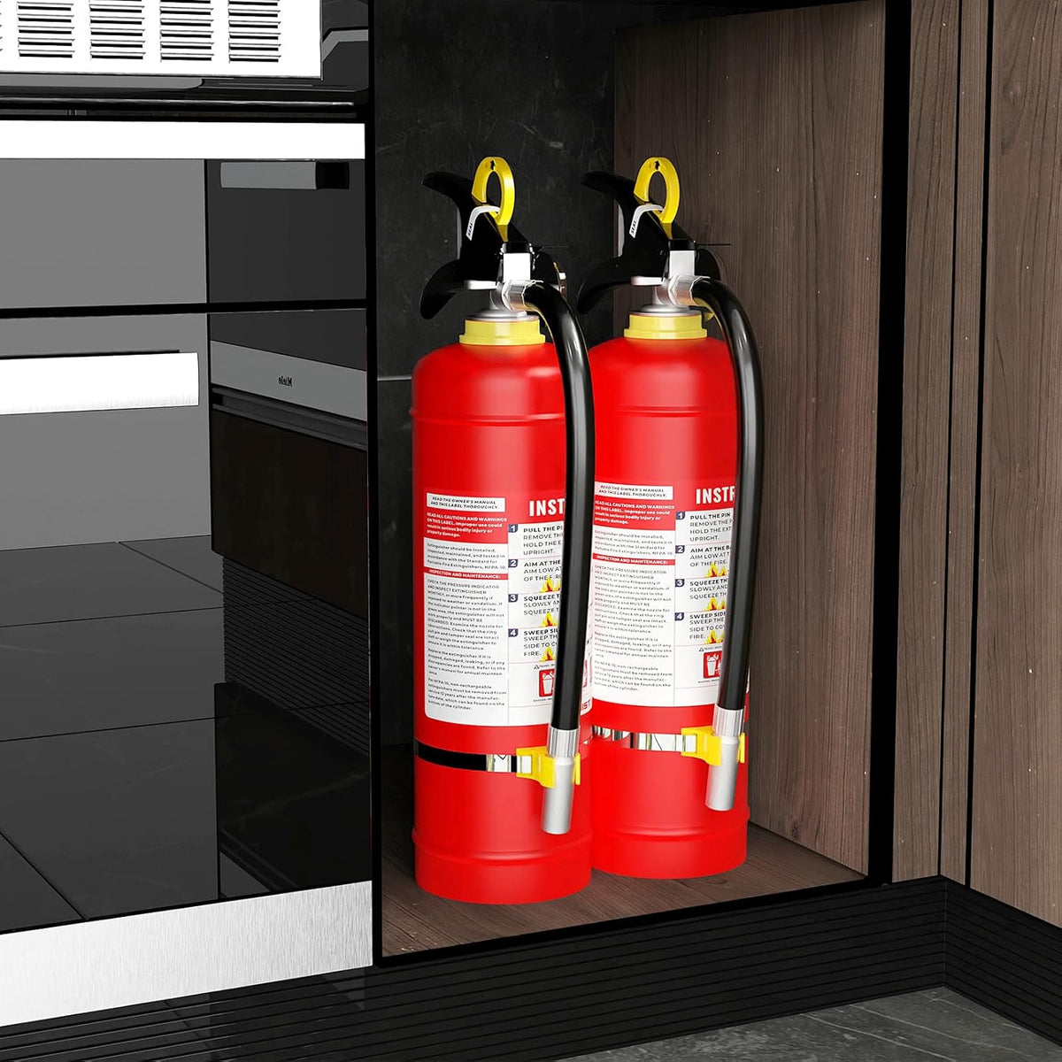 ABC Dry Powder Fire Extinguisher, 4.4 lb – 2-A:10-B:C Rated for Home, Office & Vehicle, Quick Release, Easy-Grip Handle, Ideal for Electrical & Grease Fires, Car Extinguisher, Model FF2KG
