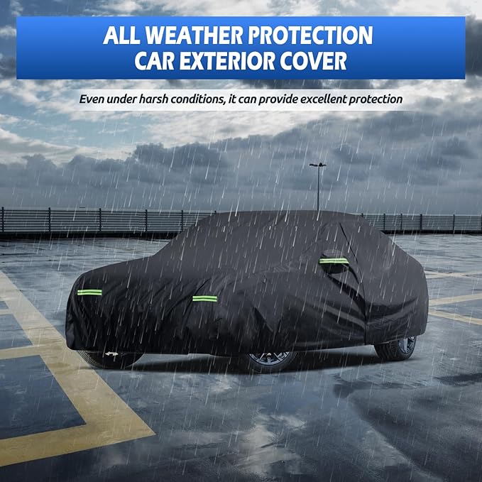 Car Cover Custom Fit for 2007-2025 BMW 3 Series M3 320i 325i 328i 330i 340i, Migaven Waterproof Full Exterior Cover Sun Rain Protection with Door Zipper and Cotton Lining