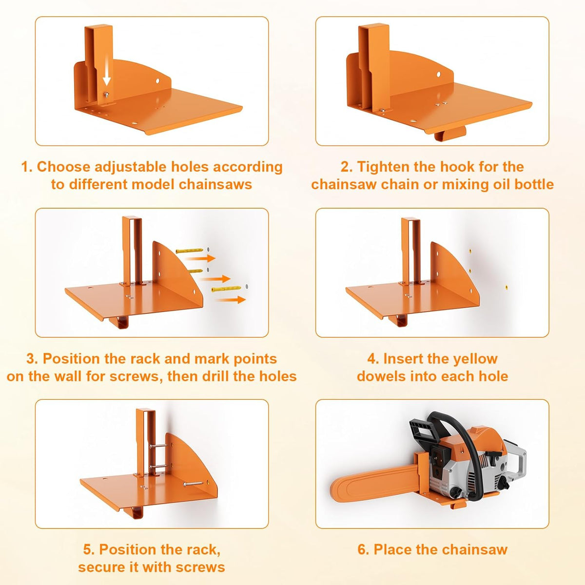 Chainsaw Holder, Chainsaw Wall Mount for Stihl MS250, MS251, MS170, MS171, MS172 Heavy Duty Chainsaw Rack Garage Storage Holder Chain Saw Display