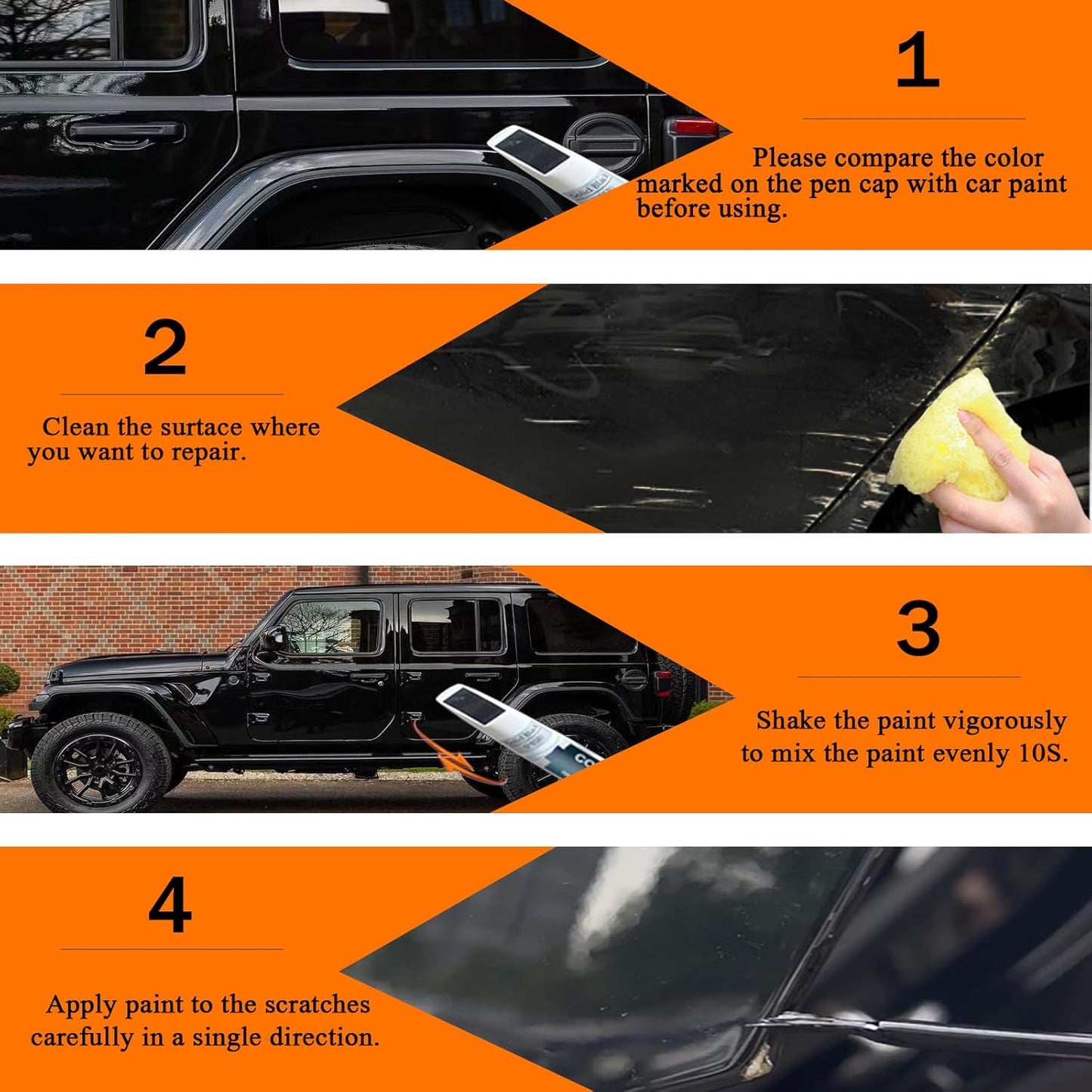 PAU/LAU Granite Crystal Metallic Touch Up Paint for Jeep, Car Paint Pen Scratch Repair Two-In-One Touch Up Paint, Premium Car Scratch Remover for Deep Scratches