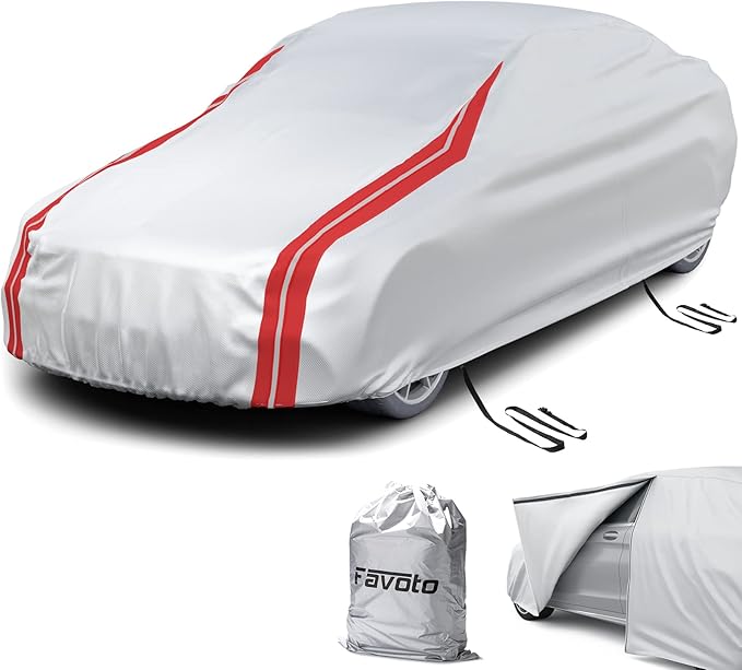 Favoto Car Cover Waterproof Outdoor - Custom Fit for Dodge Challenger (2008-2024) Oxford Cloth All Weather for Automobiles Rain Sun Dust Protection Windproof Full Car Covers