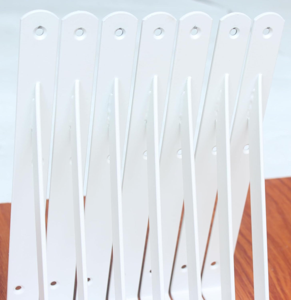 8 Pack L10 x H 8" White Heavy Duty Shelf Brackets with Screws Metal Shelf Brackets Shelf Support Angle Brackets for Shelves L Brackets Heavy Duty Floating Shelf