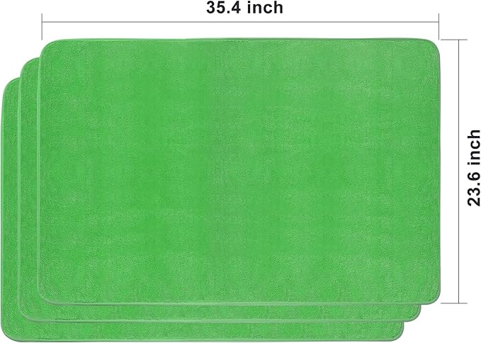 JOYMOOP Car Dry Towel, Quick Drying, Medium Size, Microfiber Cleaning Cloth, Green, 35.4 x 23.6 Inches, 3 Pack for Boates, RVs, SUVs, Trucks, Cars