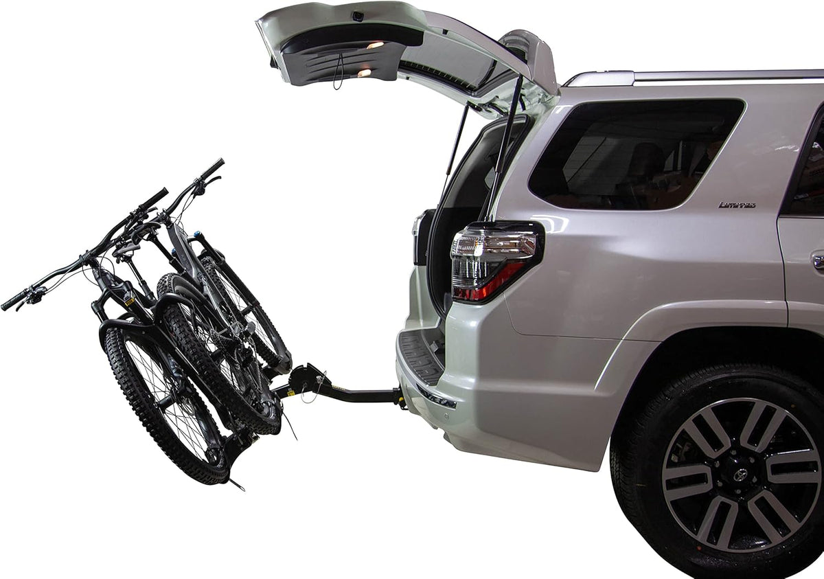 Saris SuperClamp EX 2-Bike HD Hitch Rack – RV Compatible, Lightweight Platform Bike Carrier for SUV, Truck, RV– Tilting Design, Secure Wheel Clamping, Fits Road, Mountain, E-Bikes – 2" Hitch Receiver