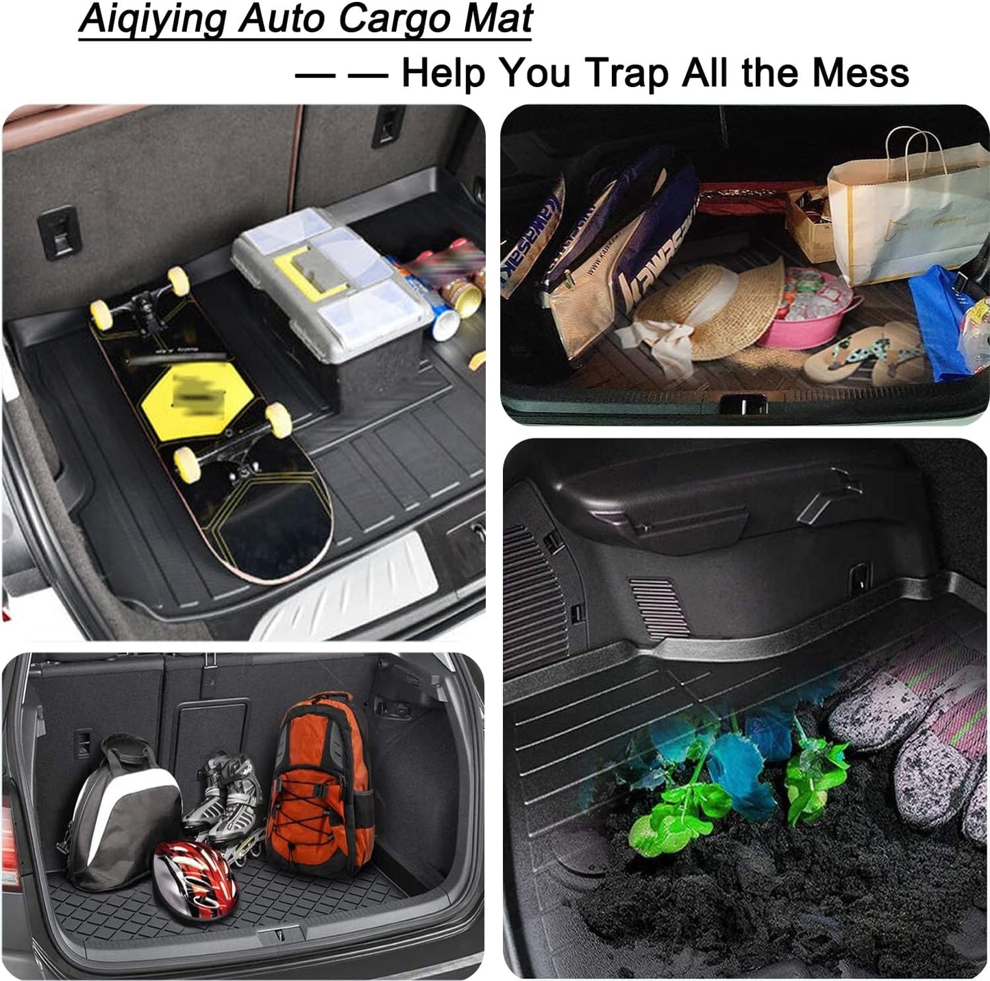 RAV4 Cargo Liners - All Weather Rear Cargo Trunk Tray Floor Mats Compatible with 2013 2014 Toyota RAV4 Non Electric(EV) Models,2015-2018 Toyota RAV4 All Models,3D Waterproof TPO Accessories Custom Fit