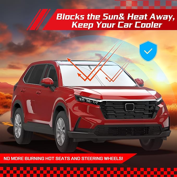 ARISMOTOR Windshield Sun Shade for Honda CRV 2023-2025 2026, Custom Fit Foldable Front Window Sunshade Sun Visor Protector, Block UV Rays Keep Your Car Cooler