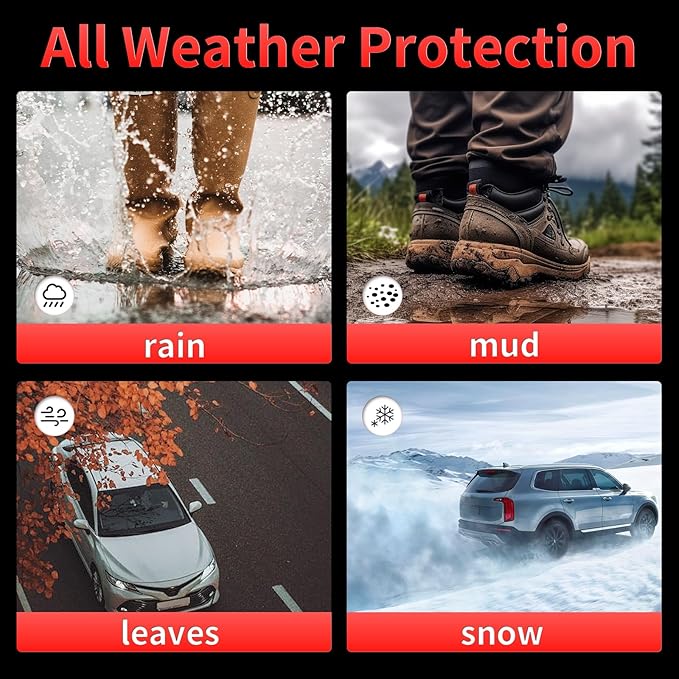 All Weather Floor Mats and Cargo Liners Set Fit for Mazda CX-90 & CX90 PHEV 7 Seater (2nd Row Captain Seat or Bucket Seat) 2024 2025 TPE Car Mats Rubber Trunk Liner CX90 Accessories