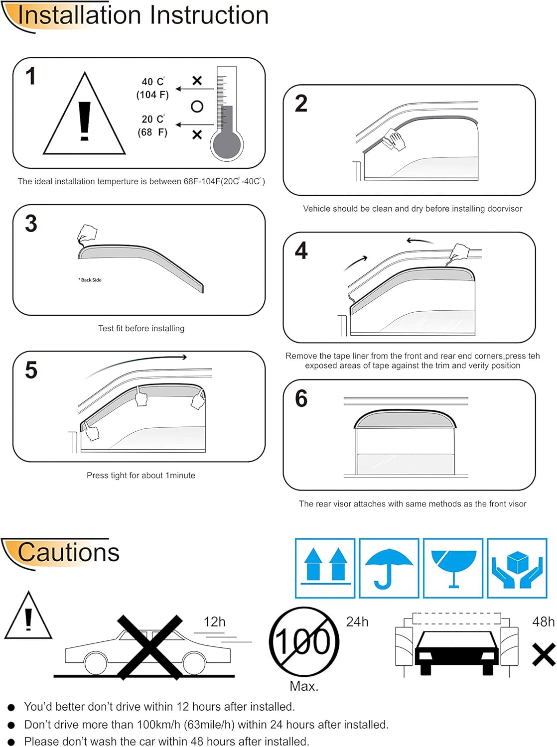 4pcs for 2004-2014 Armada Sun Rain Guard Window Visors