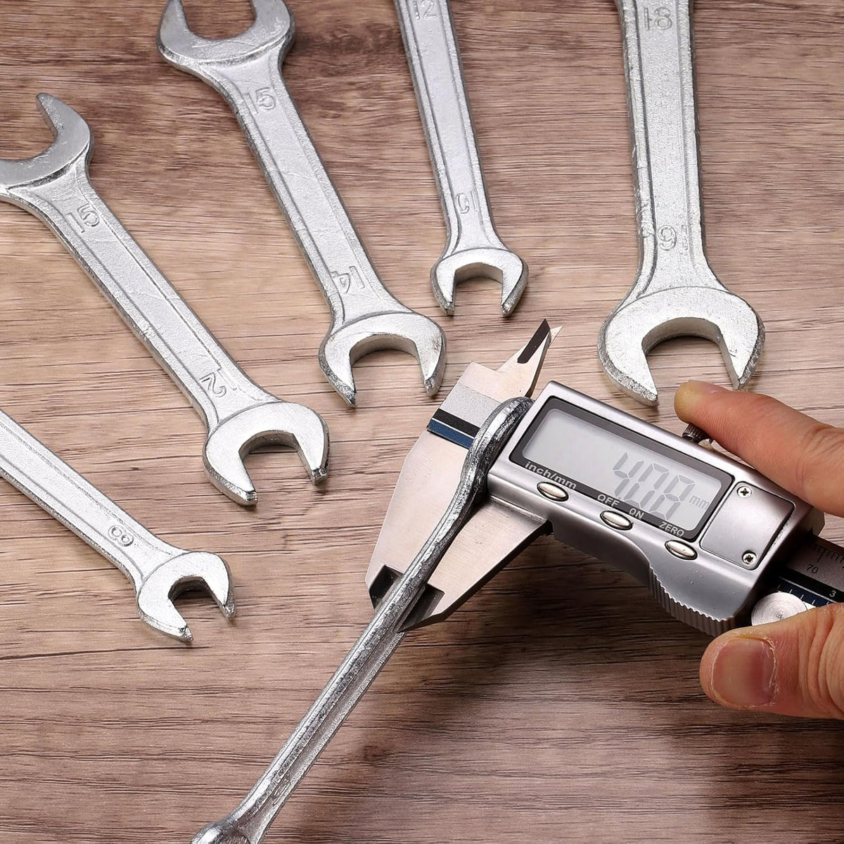 HARFINGTON 5pcs Double Open End Wrench 8mm x 10mm Metric 15 Degree Offset Angle Small Flat Head Wrench Galvanizing Open Ended Spanner for Automotive Repair Furniture Assembly