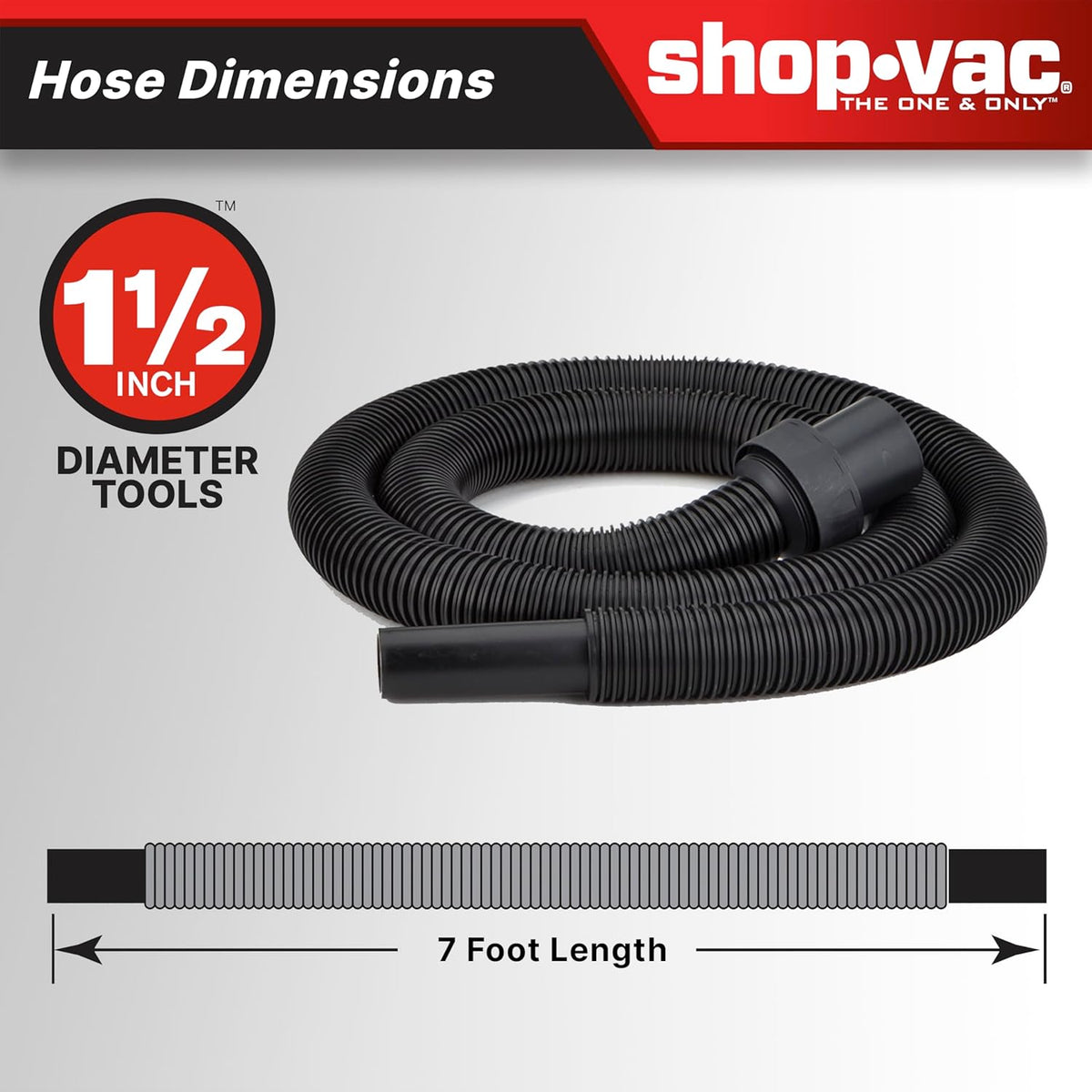 Shop-Vac 5761311 12-Gallon Wet/Dry Shop Vacuum, 6 Peak HP, 1.5 Inch Diameter x 7 Foot Hose, 20 Foot Cord, Ideal for Home, Garage, and Workshop Cleaning