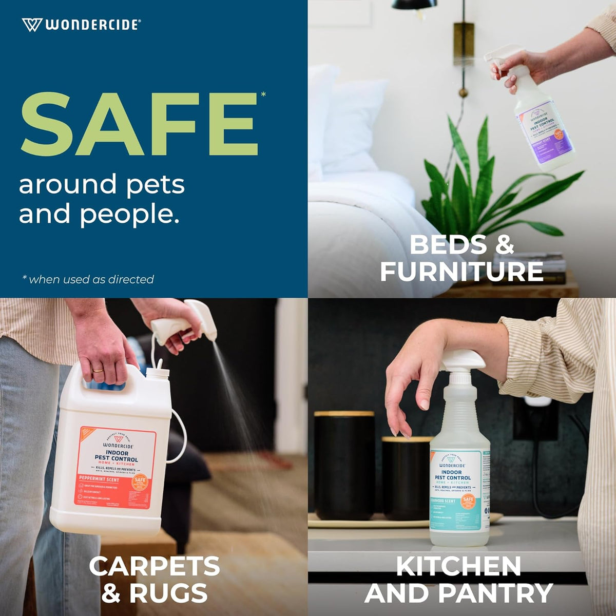 Wondercide - Indoor Pest Control Spray for Home and Kitchen - Ant, Roach, Spider, Fly, Flea, Bug Killer and Insect Repellent - with Natural Essential Oils - Pet and Family Safe β Cedarwood 16 oz
