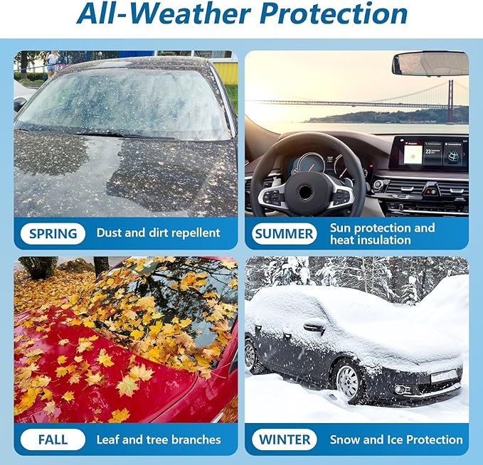 Custom Fit for Tesla Model Y Car Cover - Waterproof, All Weather, Heavy Duty Protection, Hail & Windproof, Long Lifetime, with Charge Port Opening and Side Zipper - Fits for Model Y 2020-2025