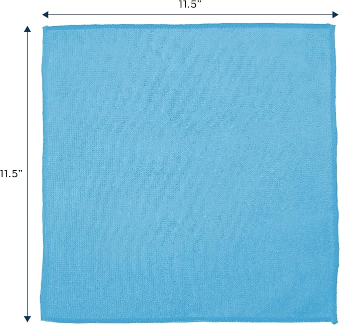 S&T INC. 12 Pack Microfiber Cleaning Cloth, Bulk Towels for Home, Reusable Microfiber Towels for Cars, Cleaning Rags, Assorted, 11.5 Inches x 11.5 Inches, 12 Count
