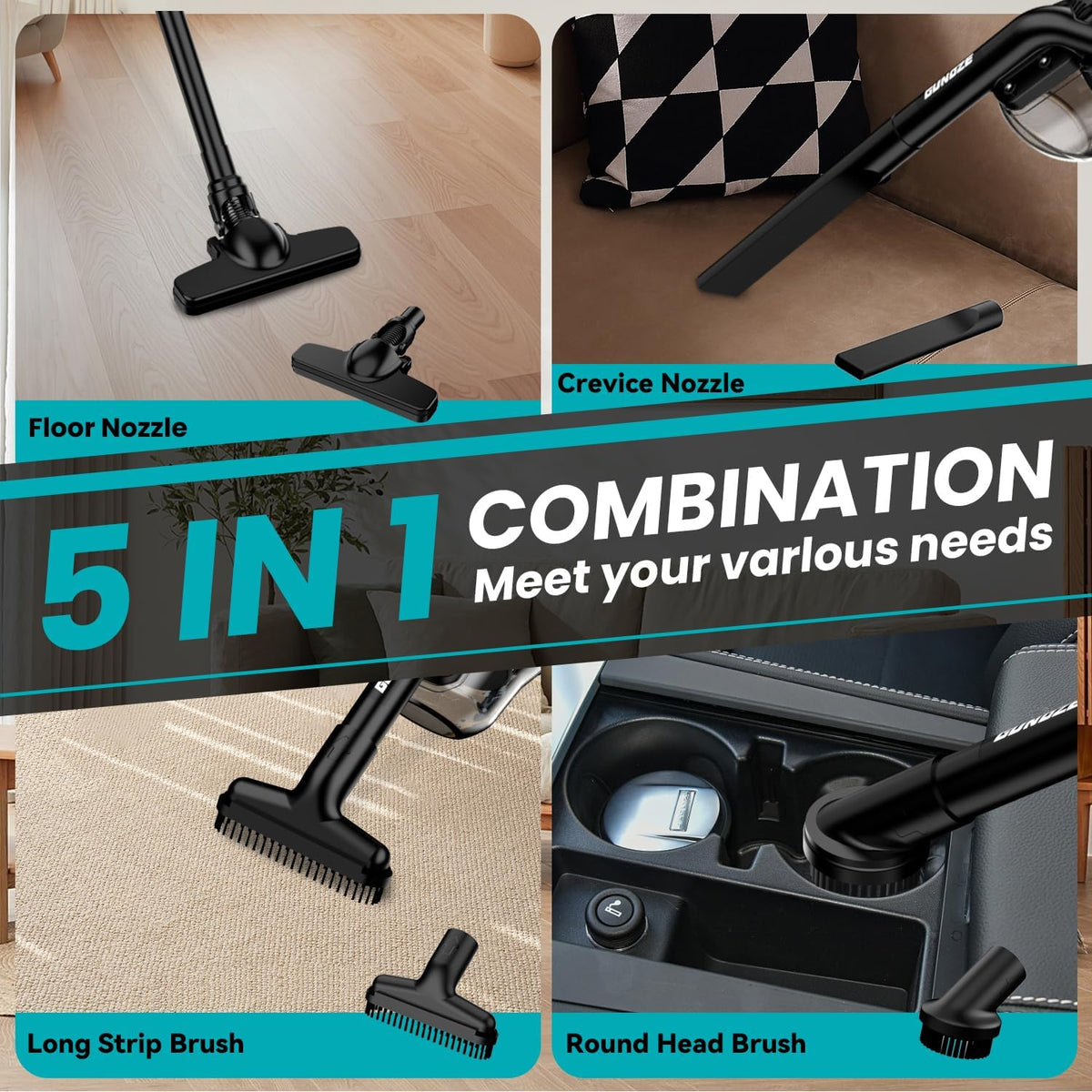 Cordless Vacuum for Makita 18V Battery, 5 in 1 Handheld Electric Vacuum Cleaner with 500W Powerful Motor, 46 CFM Portable with 2 Filtration HEPA for Home, Floor, Carpet, Car (Tool Only)
