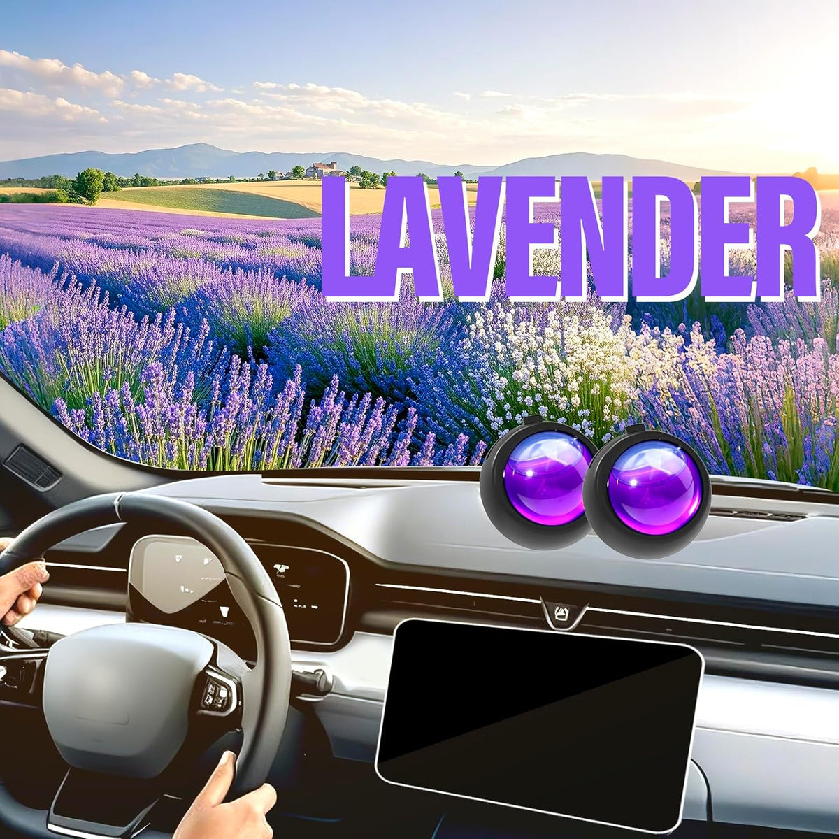 Car Air Freshener Vent Clips, Lavender Scent, 6 Pack, Long Lasting Scent Up to 180 Days, Car Fresheners for Women, Car Vent Clip for Men