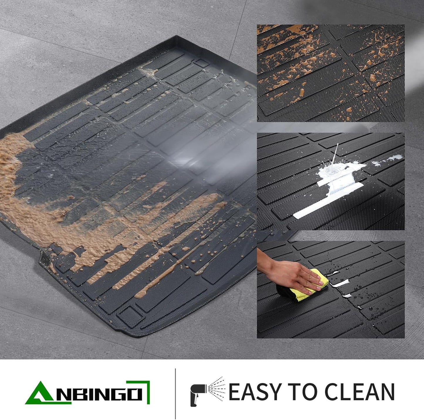 ANBINGO®-Floor Mats & Cargo Liner Custom for Dodge Challenger RWD 2015-2023 All Weather Protection TPE Heavy Duty Non-Slip Automotive Challenger RWD Mats Fits Full Set Accessories, Black