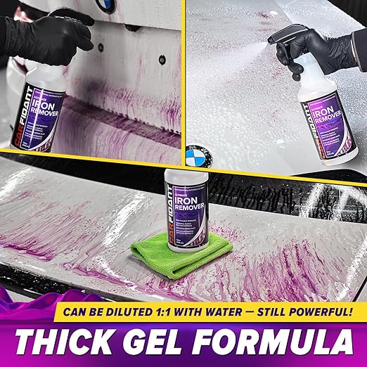 Iron Remover for Car Detailing – Iron Decon Spray, Pulls Out Brake Dust, Rust & Fallout - Contaminant Removal for Car Paint & Wheels, pH Neutral Formula - 16 fl. Oz. (2-Pack)