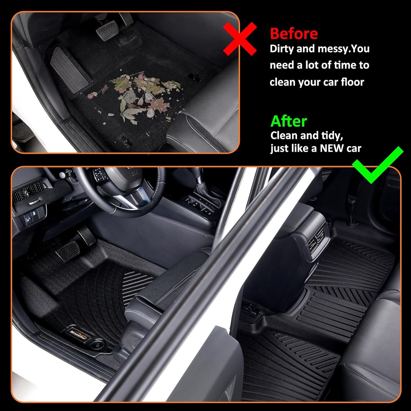 Binmotor-Floor Mats Cargo Liner for Chevrolet 2024 2025 Chevy Trax (LS, ACTIV, LT, 1RS, 2RS) /Buick Envista, Trax All Weather Mats for Buick Envista, 2025 Trax Accessories for 2025 Buick Envista