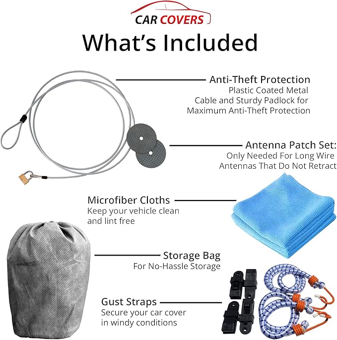 CarCovers Weatherproof SUV Cover & Warranty Compatible with Ford 1987-1991 Bronco 4th Gen- Outdoor Cover Theft Cable Lock SUV Accessories Better Than Waterproof